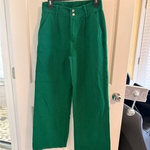 Shein Green Stovepipe Pants